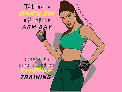 Resistance Training arm day feminist fitness funny gym illustration illustrator pop art pop art portrait resistance training slogan sports bra sports brand sports logo sportswear typography workout