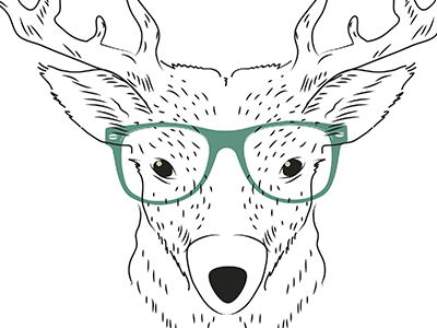 Poster deer bow tie deer glasses poster