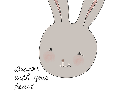 Poster rabbit dream with your heart graphic design kidsdesign poster rabbit