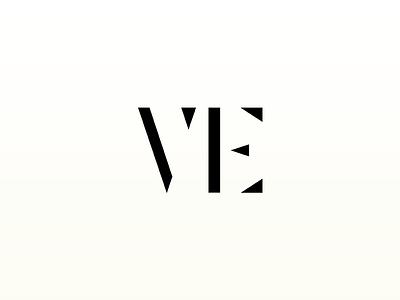 VE brand branding cutout hidden identity letter logo mark mask masking minimal minimalist negative negative space sharp simple sleek symbol triangle type typeface