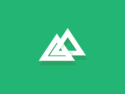 Triangles flat geometry green icon logo mark rebound shadow shape shapes triangle white