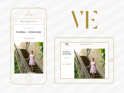 VE Update blog design fashion gold ipad iphone mobile responsive style tablet ui ux