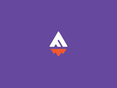 Blast Off - Take Two f icon illustrator logo minimal negative space orange purple simple vector