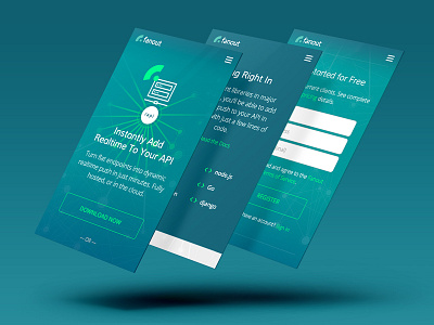 Fanout Mobile aqua blue green marketing mobile responsive turquoise ui ux