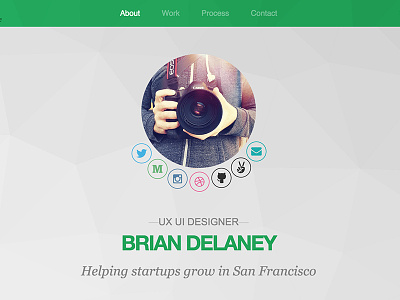 About Page Header about bio designer personal portfolio profile startup
