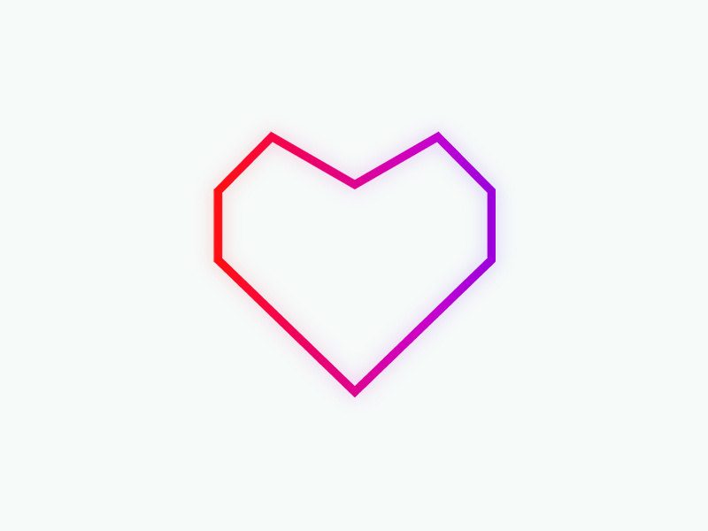 Neon Feature Heart lines icon heart neon