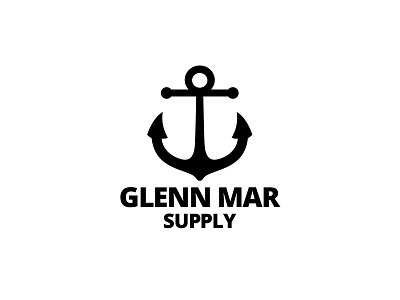 Glenn Mar Logo anchor boats logo marine shipping symbol