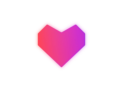 Feature Logo 3d gradient heart logo neon symbol
