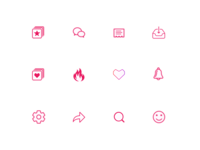 Neon Icons activity comments glow icon icons inbox line neon posts search share symbol