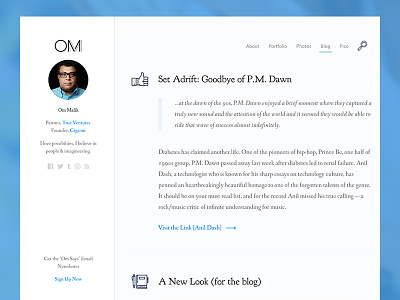 Om Malik Blog blog design publishing ui ux writing
