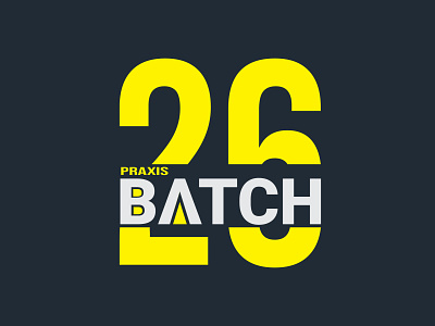 Praxis Batch 26 Logo batch education knowledge logo modern logo praxis slice study yellow logo