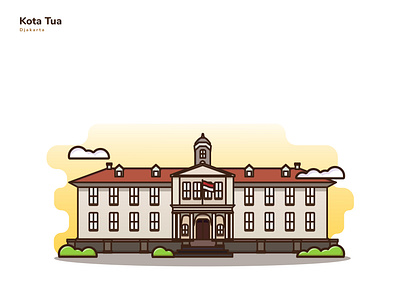 "Kota Tua" Ilustration building building ilustration historical building ilustration