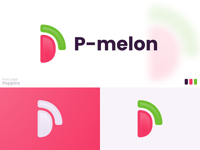 P Watermelon Logo design letter logo logo logo design p logo p watermelon logo simple logo watermelon logo