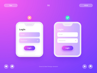 Good & Bad Login Design app ui login bar password bar ui ui design uiux design uiux mobile app uiux web design ux ux design web ui