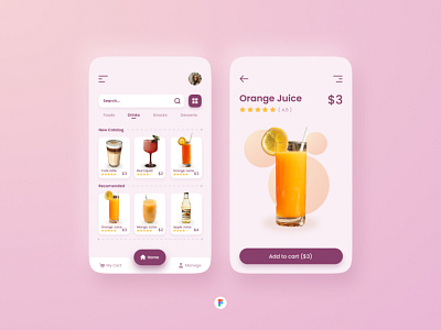 Food & Beverage Shopping App Design app design app ui food beverage shop app design mobile app design ui ui design uiux ux ux design