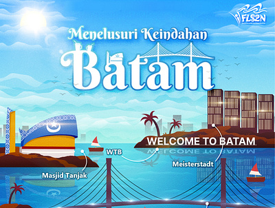 Poster Design "Menelusuri Keindahan Batam" batam batam poster design illustration meisterstadt poster poster design