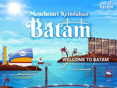 Poster Design "Menelusuri Keindahan Batam" batam batam poster design illustration meisterstadt poster poster design