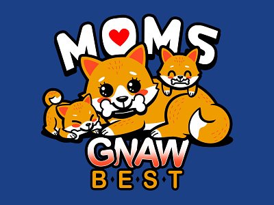 Moms gnaw best design dogs illustration kawaii kawaii art mothersday puns typography