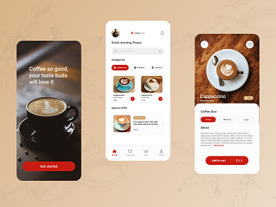 Coffee shop mobile app concept