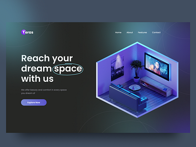 Interior Agency Landing Page 3d ui