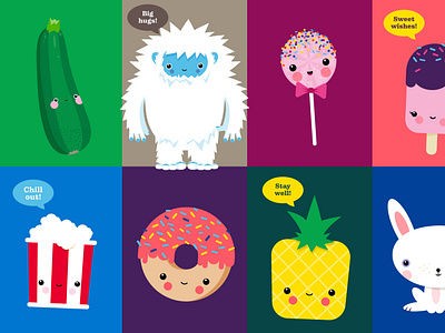 Kawaii Illustrations Food & Animals