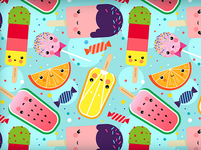 Seamless Pattern Ice Cream & Sweets