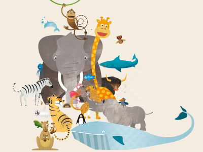 Animals – ABC nursery picture with animals animals childrens illustration design graphic design illustration illustrator kids illustration kids room nursery