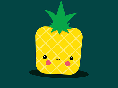 Cute Pineapple cute design fruits graphic design illustration illustrator kawaii kids illustration kids room vector