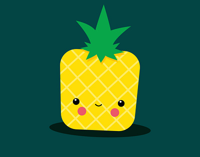 Cute Pineapple cute design fruits graphic design illustration illustrator kawaii kids illustration kids room vector