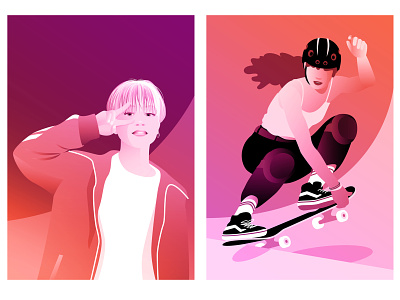 Skater Boys and Girls boys design gender girls graphic design illustration illustrator skater skating sport vector