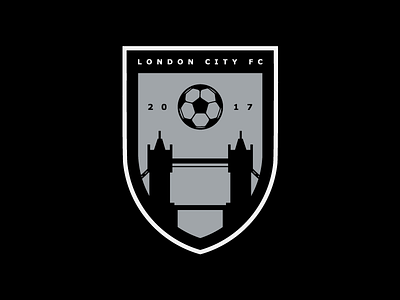 London City FC - Greyscale football football badge logo logo design logos shield logo soccer soccer badge soccer logo