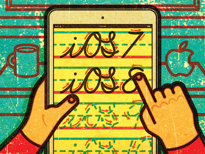 Education & iOS 8 client design editorial graphic illustration print retro texture work