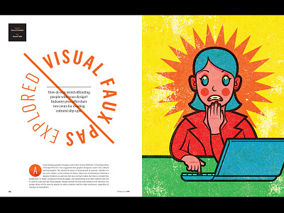 How: Visual Faux Pas Explored - In context. client design editorial graphic illustration print retro texture work