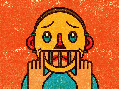 The Tyranny of the Forced Smile adobe client distress editorial illustration illustrator personal print retro self directed texture vector