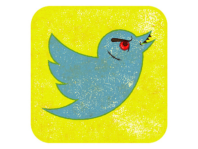 Mean Tweets bird distress icon illustration personal retro texture twitter vector