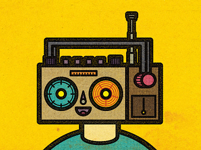 Radio Head distress experiment illustration illustrator personal retro texture vector