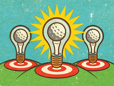 Golf Marketing client design editorial graphic illustration print retro texture work