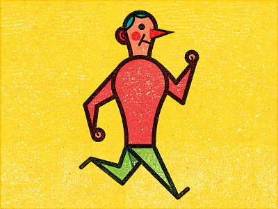 Run! design digital distress experiment graphic illustration illustrator personal retro run texture vector