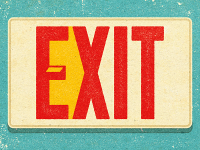 Exit, House & Arrow distress experiment illustration illustrator personal retro texture vector