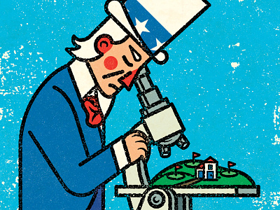 Uncle Sam Microscope client design editorial graphic illustration print retro texture work