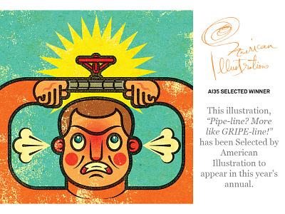 AI35! Huzzah! award client distress editorial graphic illustration magazine retro spot texture winner work