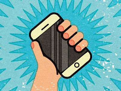 Smart Phone! advertising client conceptual distress editorial illustration magazine personal print progress retro texture