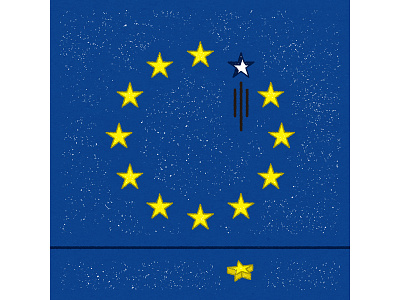 Fallen Star brexit client conceptual distress editorial flag icon illustration logo news star