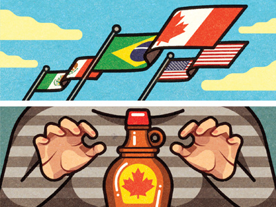 A Taste Of Canada adobe alexei client conceptual digital editorial illustration magazine retro texture vector vella