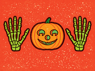 Halloween Pumpkin Surprise/Jazz Hands advertising conceptual distress editorial experiment illustration news personal retro texture