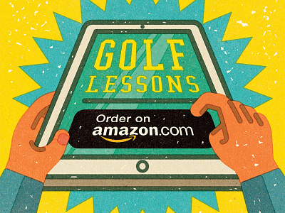 Golf Lessons - Amazon adobe alexei client conceptual digital editorial illustration magazine retro texture vector vella