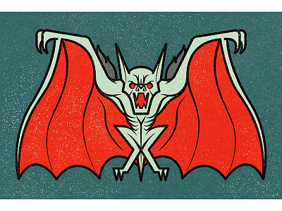 Vampire Bat adobe advertising alexei conceptual digital editorial illustration personal retro texture vector vella