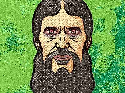 Rasputin adobe alexei conceptual digital editorial experiment illustration personal retro texture vector vella