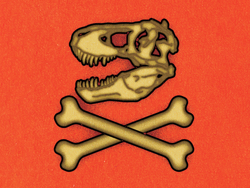 T-REX Skull / The Bone Wars. visual progress print work graphic illustrator design vella alexei digital adobe experiment distress conceptual personal editorial vector illustration retro texture