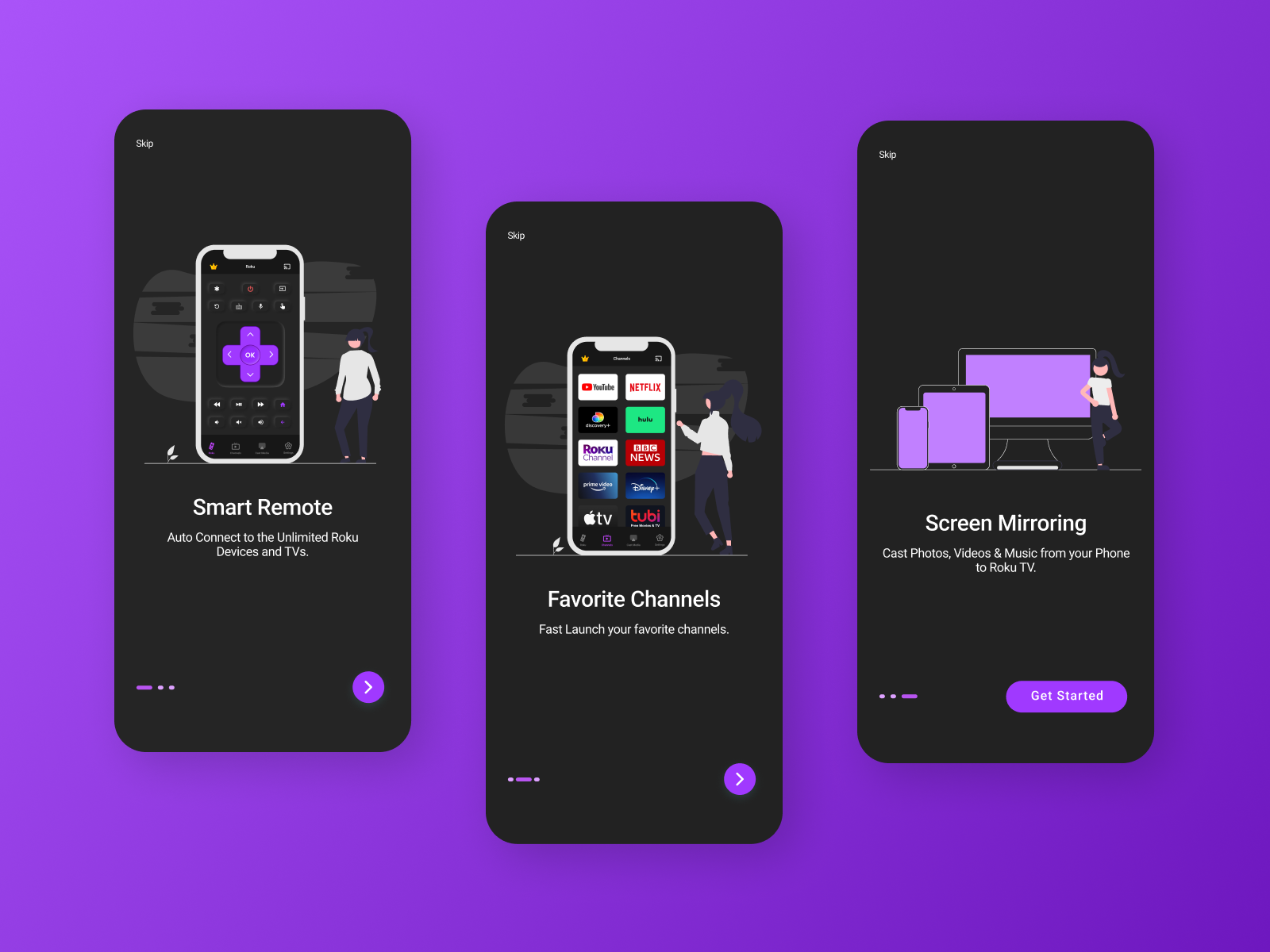 Roku Remote App Daily UI Design Challenge ( Onboarding Screen) by